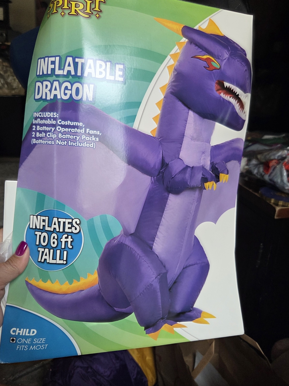 Spirit Inflatable Purple Dragon Costume for Kids